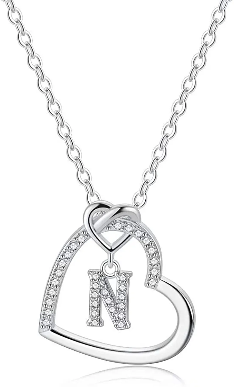Women's 14K Gold Filled Heart Initial Necklace