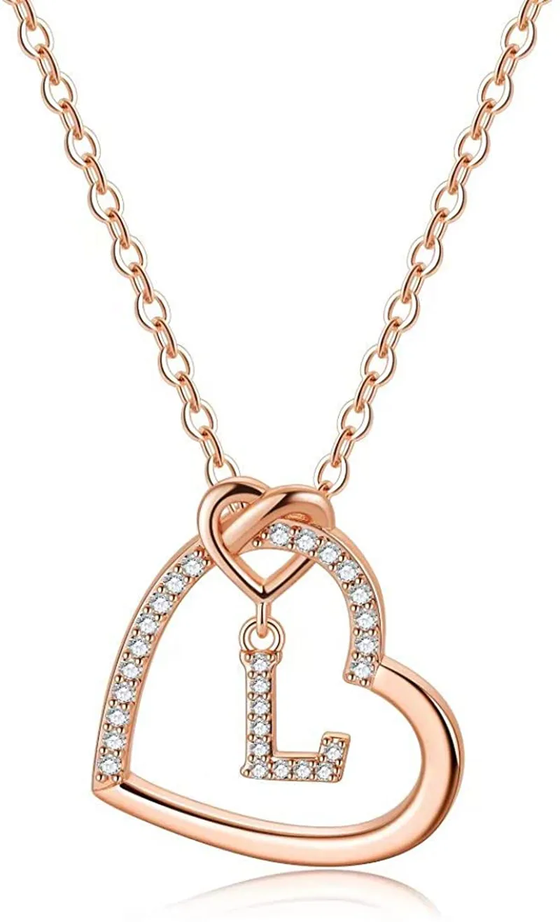 Women's 14K Gold Filled Heart Initial Necklace