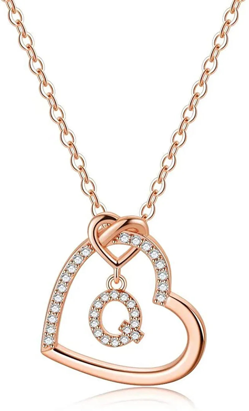 Women's 14K Gold Filled Heart Initial Necklace