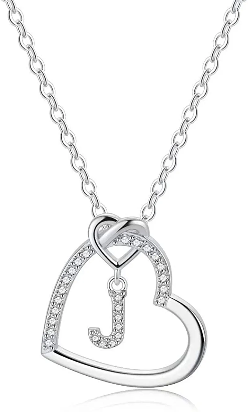 Women's 14K Gold Filled Heart Initial Necklace