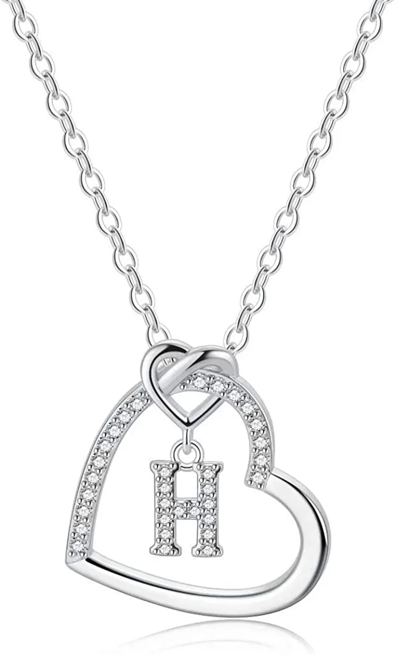 Women's 14K Gold Filled Heart Initial Necklace