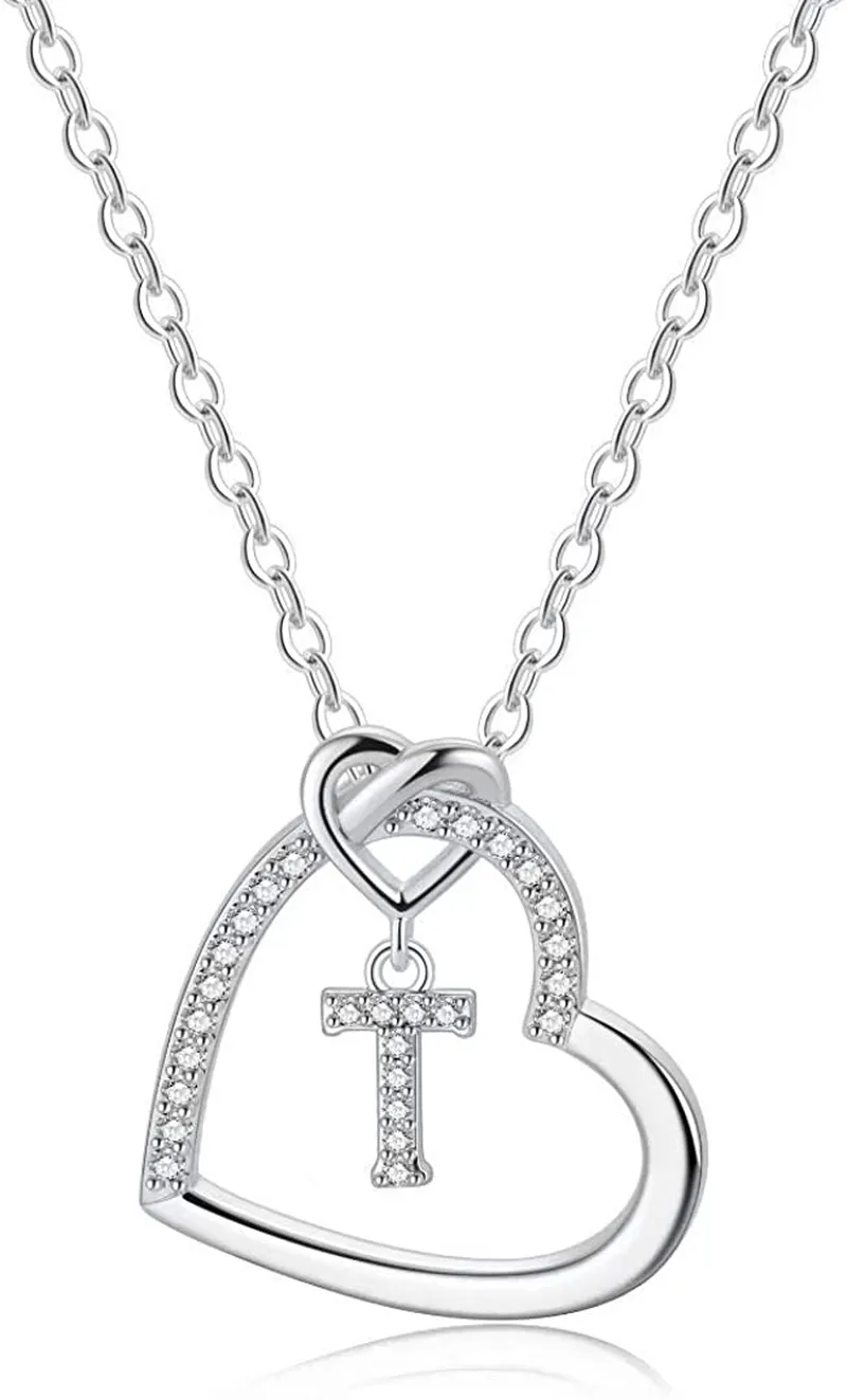 Women's 14K Gold Filled Heart Initial Necklace