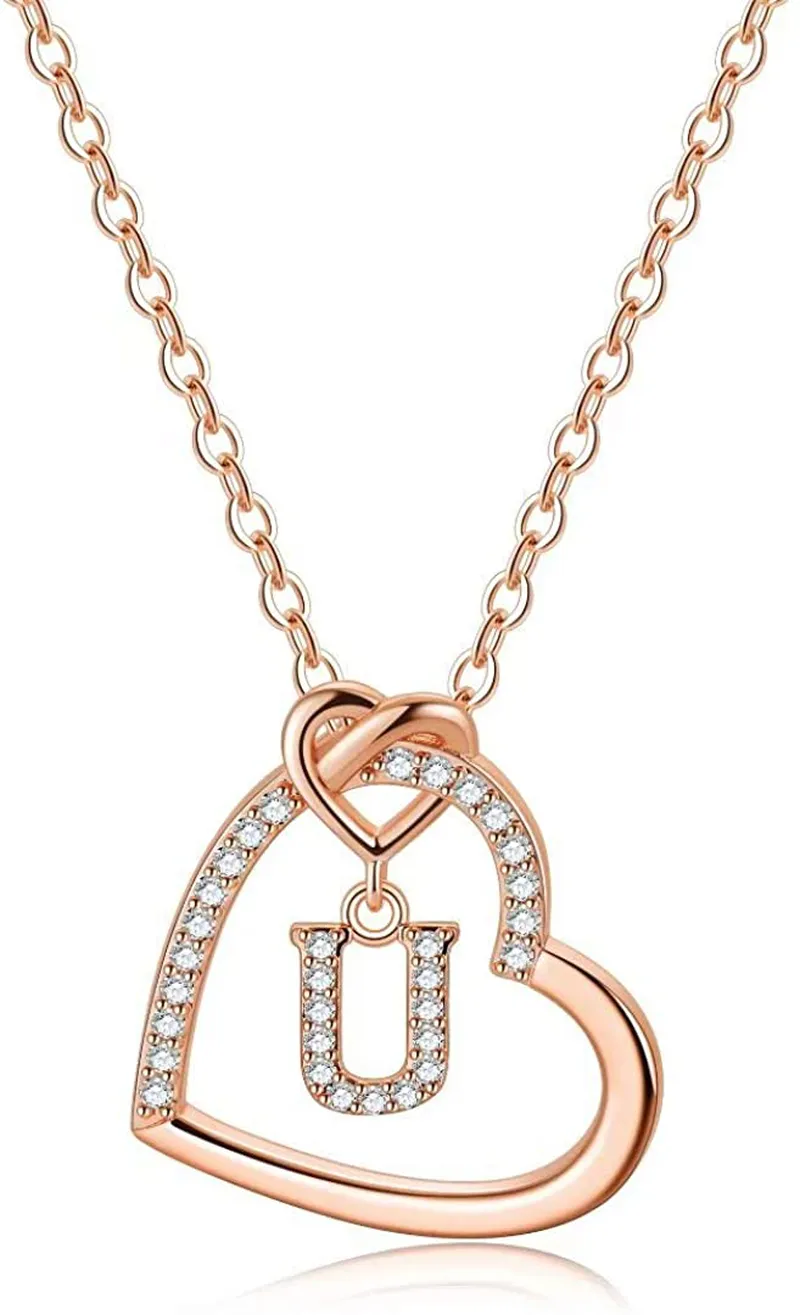 Women's 14K Gold Filled Heart Initial Necklace
