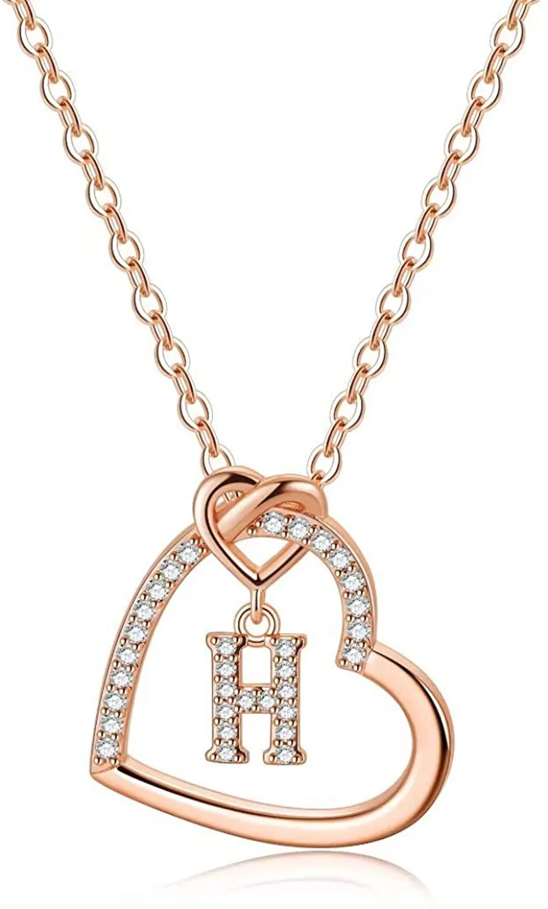 Women's 14K Gold Filled Heart Initial Necklace