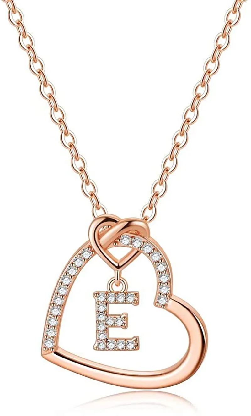Women's 14K Gold Filled Heart Initial Necklace