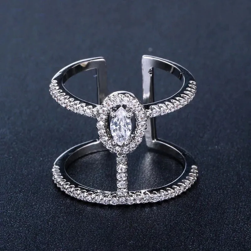 Women's Unique Fashion Double Layer Adjustable Open Rings