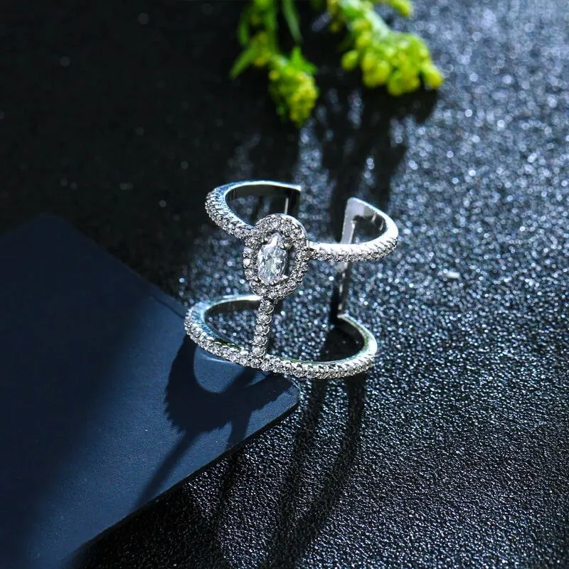 Women's Unique Fashion Double Layer Adjustable Open Rings