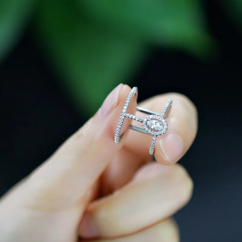 Women's Unique Fashion Double Layer Adjustable Open Rings