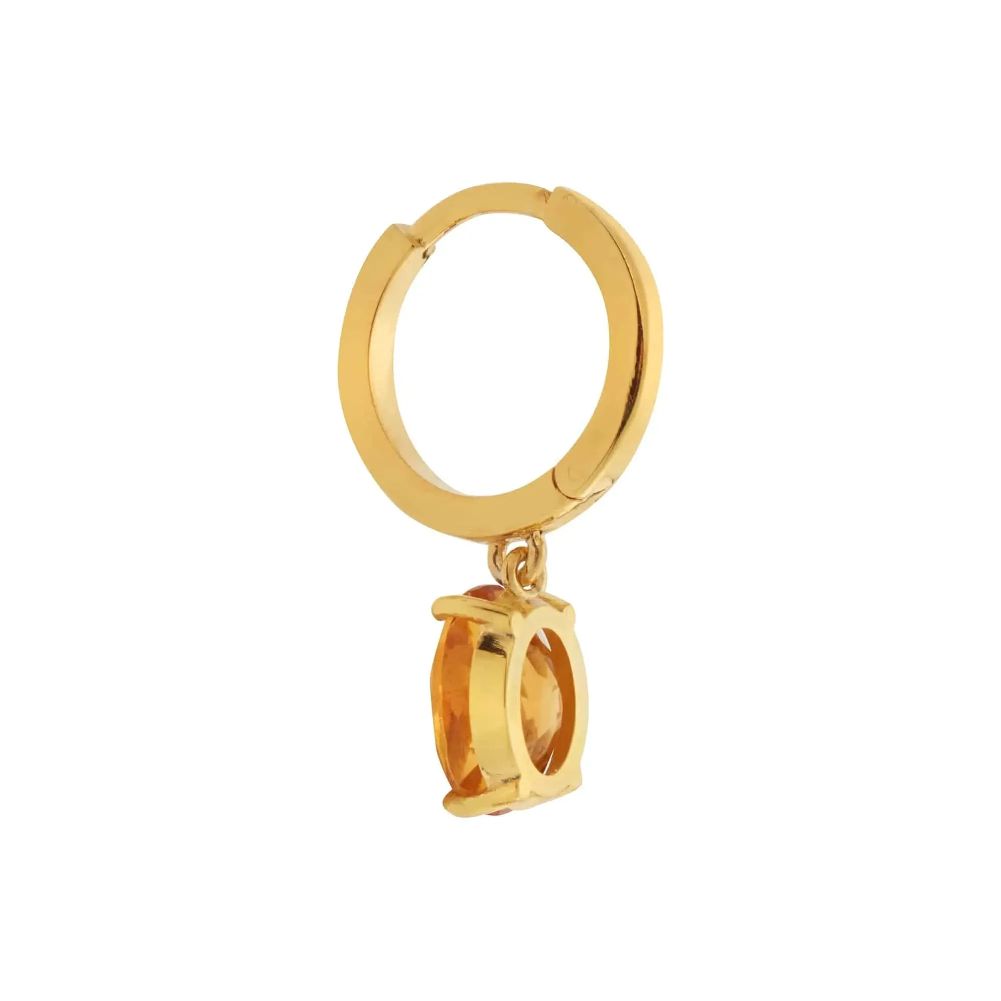 Yellow Enamel & Citrine Hoops
