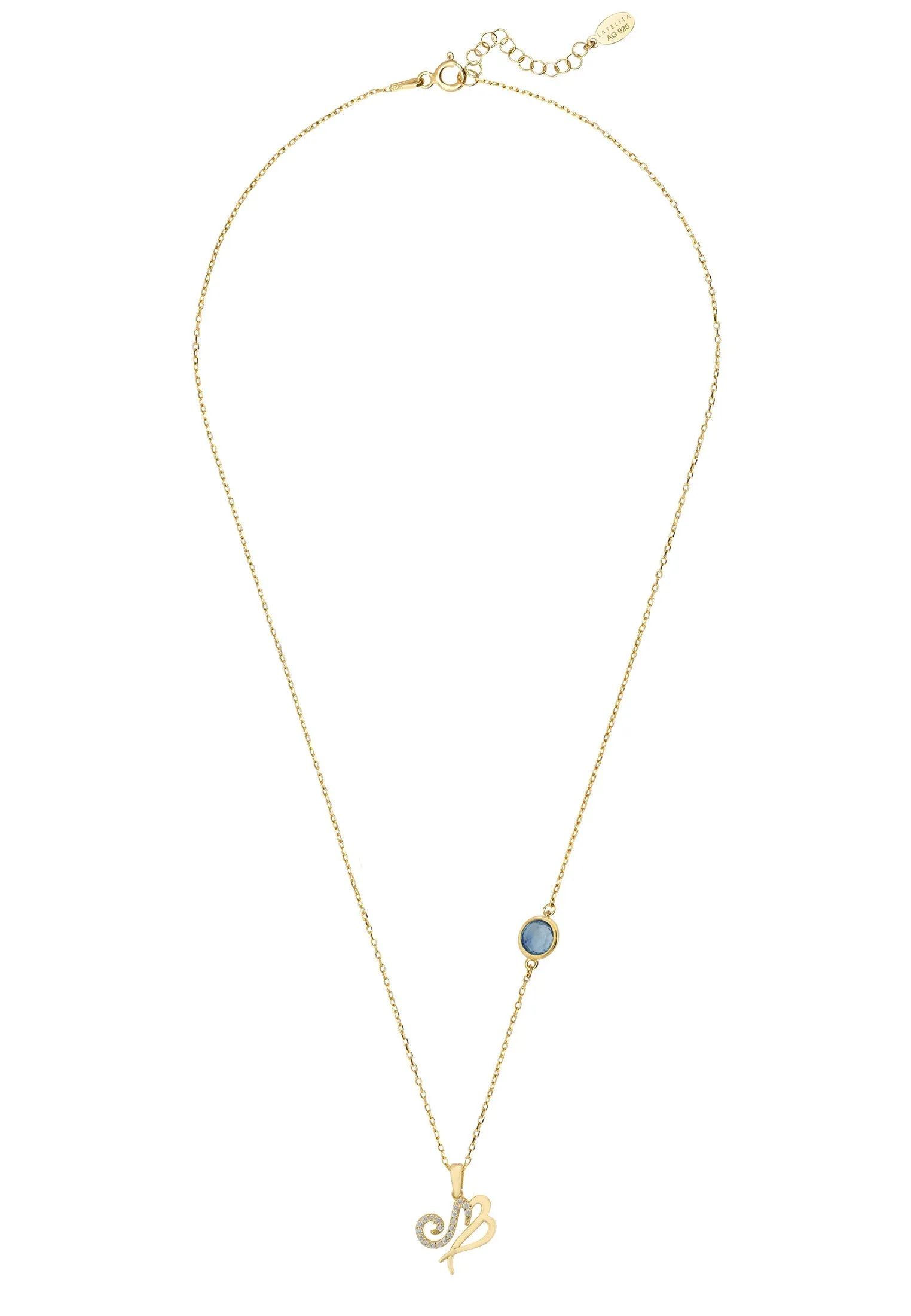 Zodiac Birthstone Virgo Necklace Dipped in Gold with Sapphire